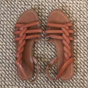 Brown American Eagle braided sandals